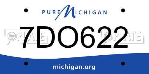 7DO622 Michigan License Plate