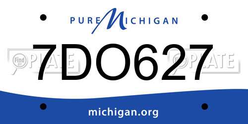 7DO627 Michigan License Plate