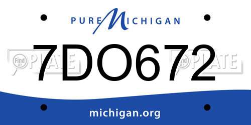 7DO672 Michigan License Plate