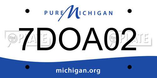 7DOA02 Michigan License Plate
