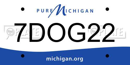 7DOG22 Michigan License Plate