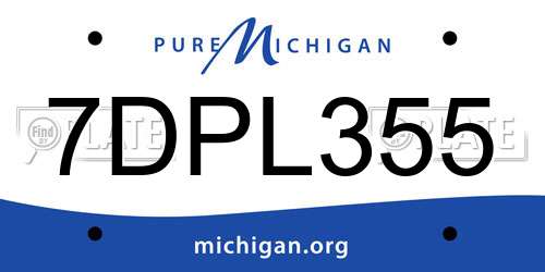 7DPL355 Michigan License Plate