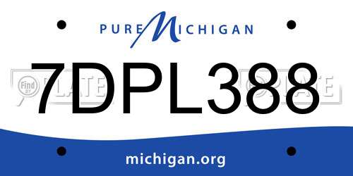 7DPL388 Michigan License Plate