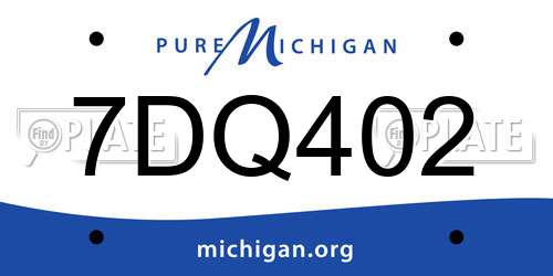 7DQ402 Michigan License Plate