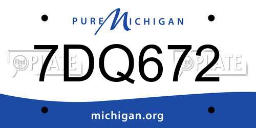 7DQ672 Michigan License Plate