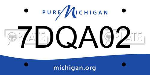 7DQA02 Michigan License Plate