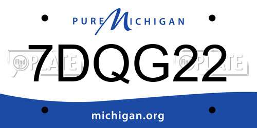 7DQG22 Michigan License Plate