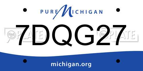7DQG27 Michigan License Plate