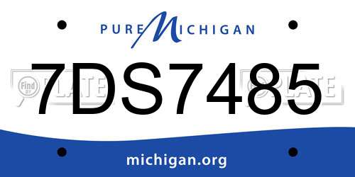 7DS7485 Michigan License Plate
