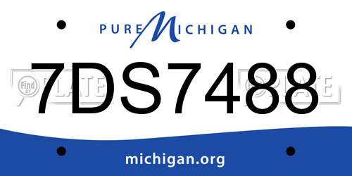 7DS7488 Michigan License Plate