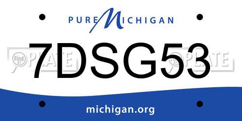 7DSG53 Michigan License Plate