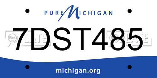 7DST485 Michigan License Plate