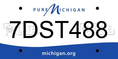 7DST488 Michigan License Plate