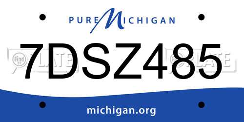 7DSZ485 Michigan License Plate