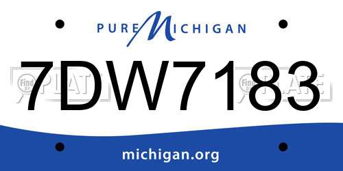 7DW7183 Michigan License Plate