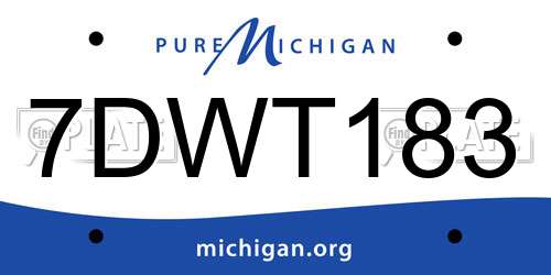 7DWT183 Michigan License Plate