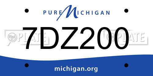 7DZ200 Michigan License Plate