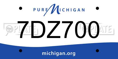 7DZ700 Michigan License Plate