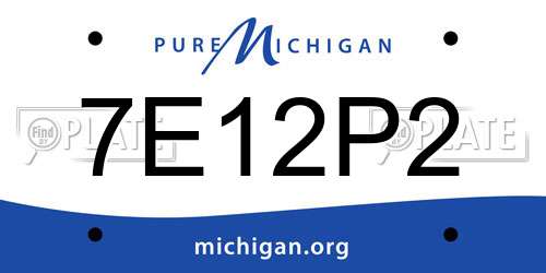 7E12P2 Michigan License Plate