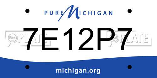 7E12P7 Michigan License Plate