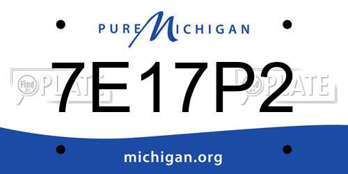 7E17P2 Michigan License Plate