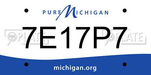 7E17P7 Michigan License Plate