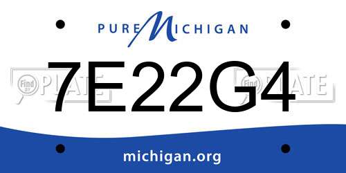 7E22G4 Michigan License Plate