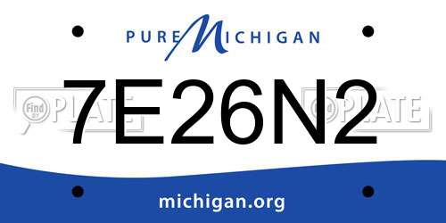 7E26N2 Michigan License Plate