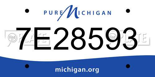 7E28593 Michigan License Plate