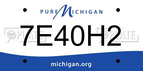 7E40H2 Michigan License Plate