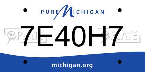 7E40H7 Michigan License Plate