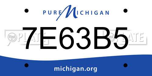 7E63B5 Michigan License Plate