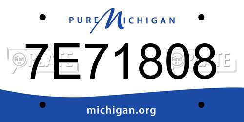 7E71808 Michigan License Plate