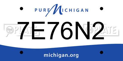 7E76N2 Michigan License Plate