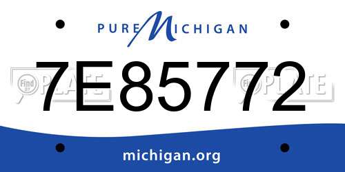 7E85772 Michigan License Plate