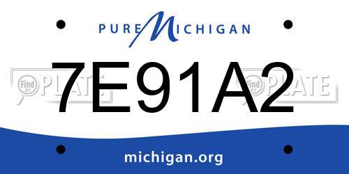 7E91A2 Michigan License Plate