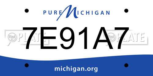 7E91A7 Michigan License Plate