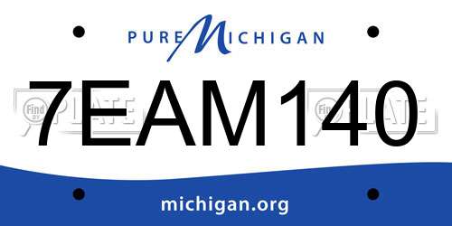 7EAM140 Michigan License Plate