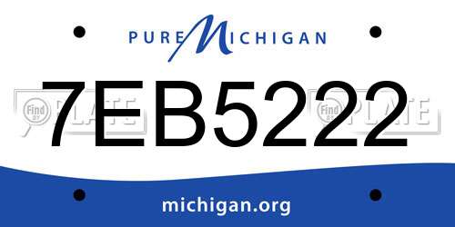 7EB5222 Michigan License Plate