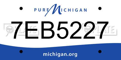 7EB5227 Michigan License Plate