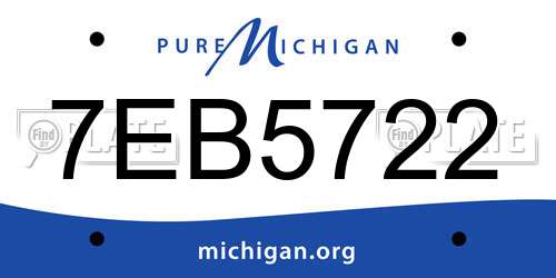 7EB5722 Michigan License Plate