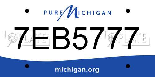 7EB5777 Michigan License Plate