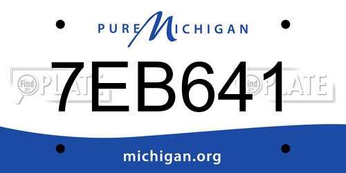 7EB641 Michigan License Plate