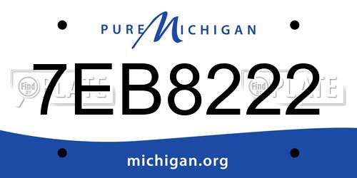 7EB8222 Michigan License Plate