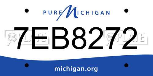 7EB8272 Michigan License Plate