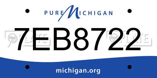 7EB8722 Michigan License Plate