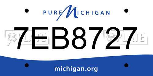 7EB8727 Michigan License Plate