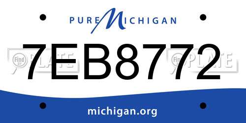 7EB8772 Michigan License Plate