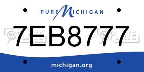 7EB8777 Michigan License Plate