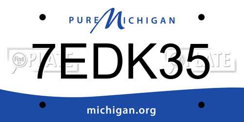 7EDK35 Michigan License Plate